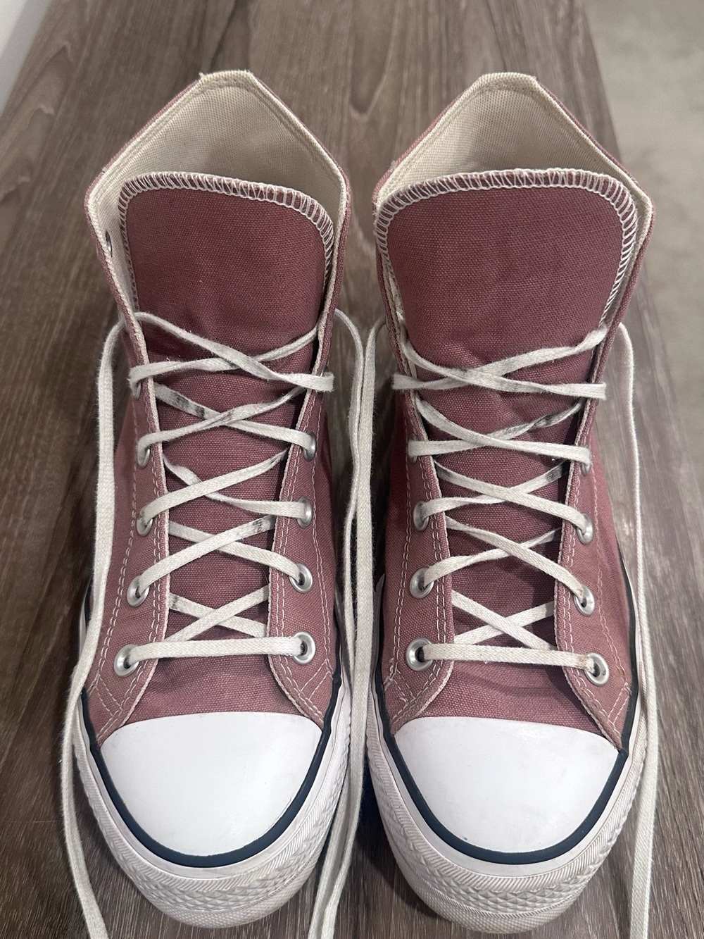 Converse Women's High-Top Sneakers in Dusty Rose and White